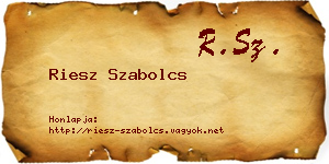 Riesz Szabolcs névjegykártya