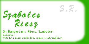 szabolcs riesz business card